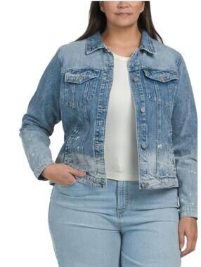 RISEN Plus Relaxed Fit Washed Denim Jacket Size 2X